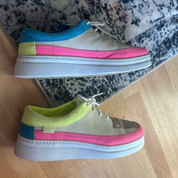 Camper Twinss Multicolor Suede and Leather Neon Sneaker EU 41/ US 10 - Picture 6 of 10